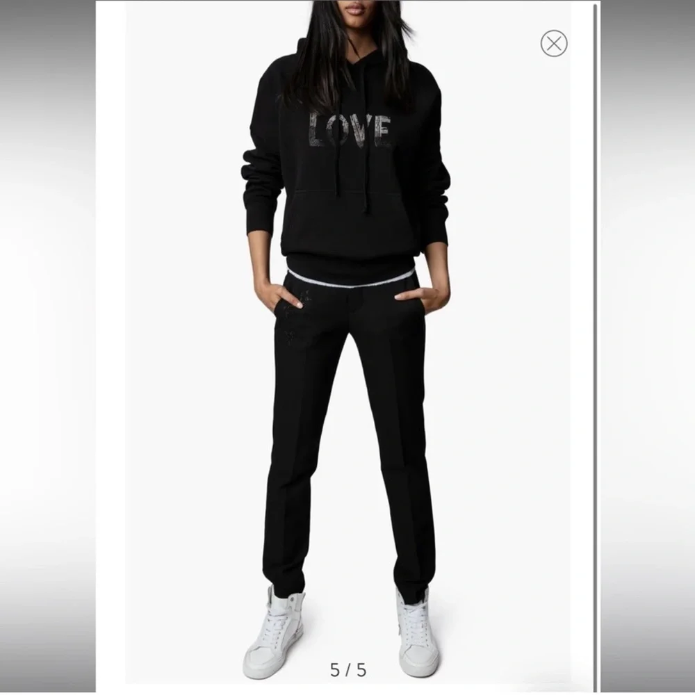 Zadig & Voltaire Upper Western Strass Sweatshirt in Black. NWT. Size XS - Picture 3 of 6